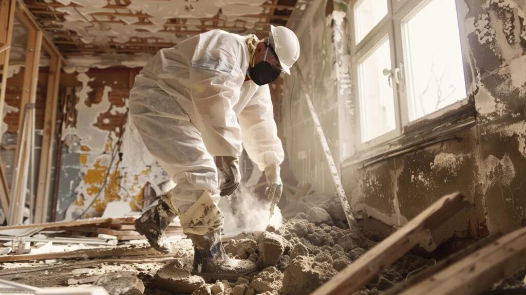 Asbestos abatement working